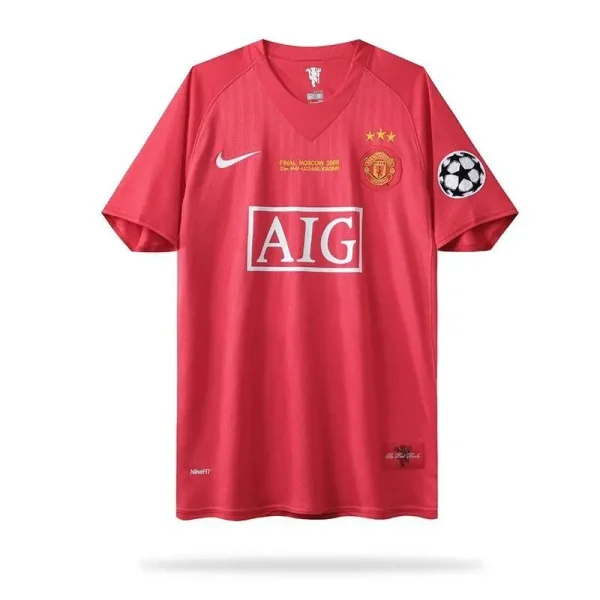 Manchester United 2008 Home UCL Final Three Stars Retro Jersey