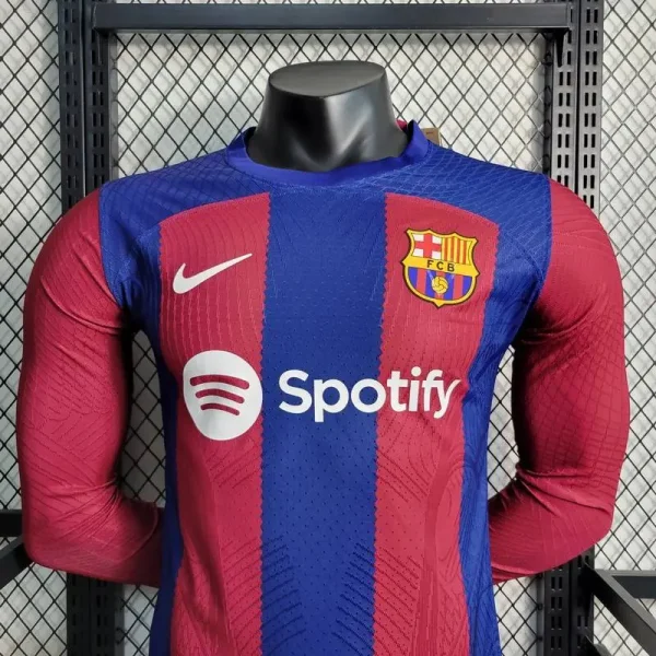 Barcelona 2023/24 Home Long Sleeves Player Version Jersey