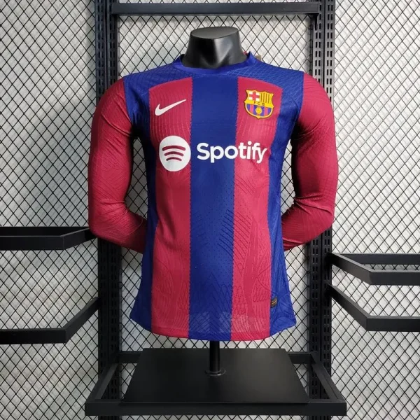 Barcelona 2023/24 Home Long Sleeves Player Version Jersey