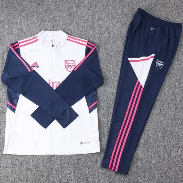 Arsenal 2022-23 Half-Zip Tracksuit White