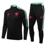 Manchester United 2021-22 Half-Zip Tracksuit Black