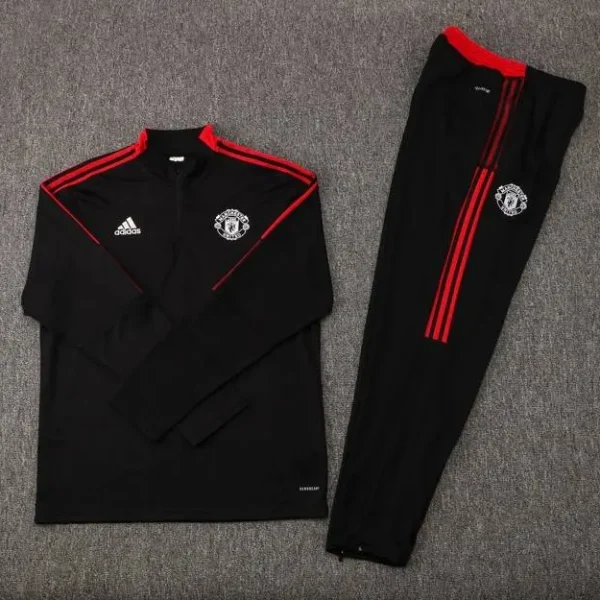 Manchester United 2021-22 Half-Zip Tracksuit Black