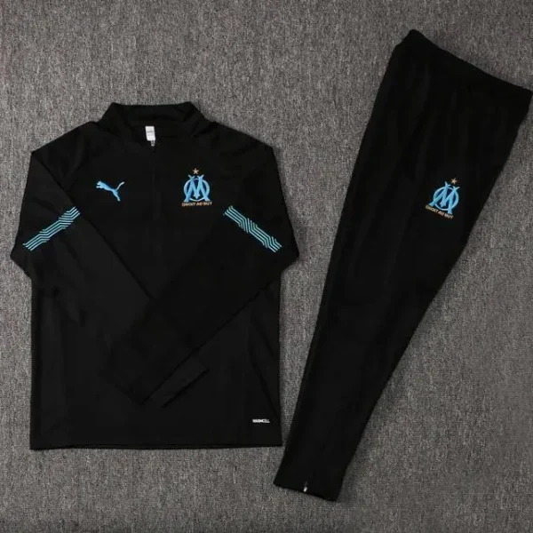 Olympique Marseille 2021-22 Half-zip Tracksuit Black