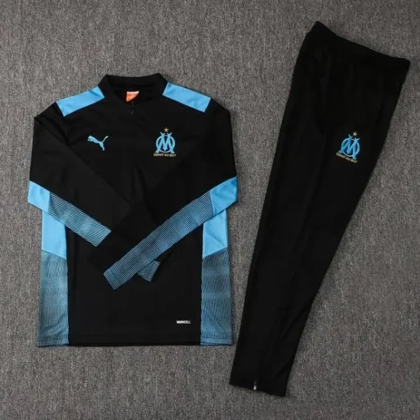 Olympique Marseille 2021-22 Half-zip Tracksuit Black