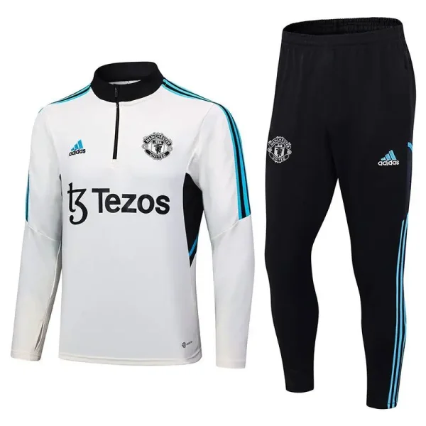 Manchester United 2023-24 Half-Zip Tracksuit White