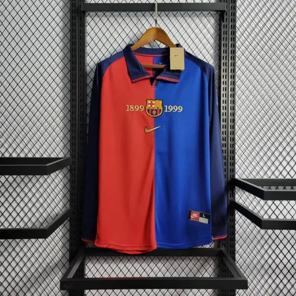 Barcelona 1899/1999 100th Anniversary Edition Long Sleeves Retro Jersey