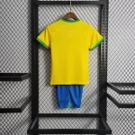 Brazil 2022 World Cup Home Kids Jersey And Shorts Kit