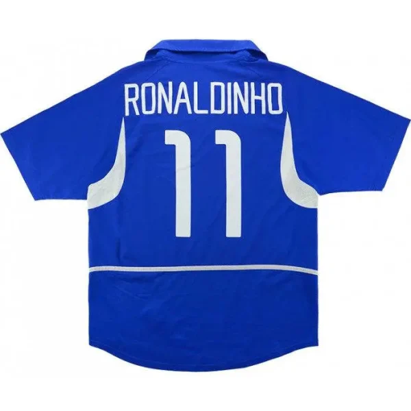 Brazil 2002-2004 Home #11 Ronaldinho Retro Jersey