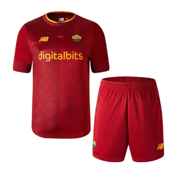 AS Roma 2022/23 Home Kids Jersey And Shorts Kit