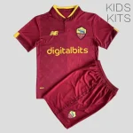 AS Roma 2022/23 Home Kids Jersey And Shorts Kit