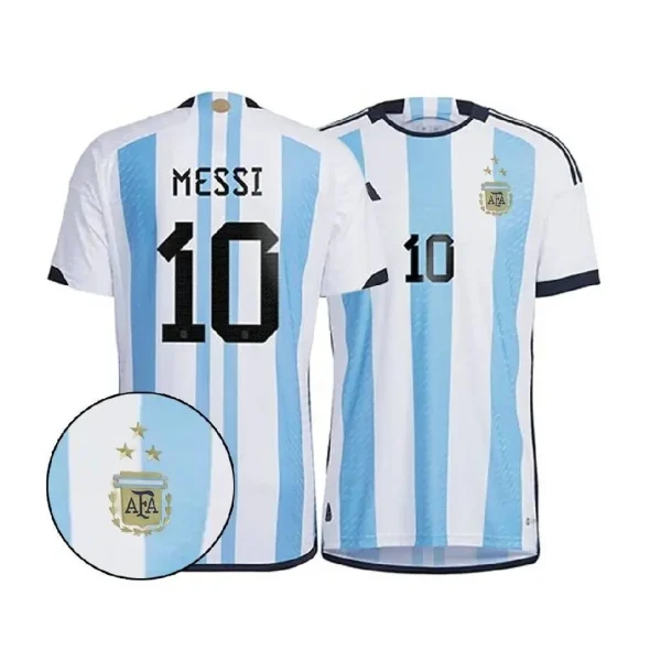 Argentina 2022 World Cup With 3 Stars Champion Jersey#messi