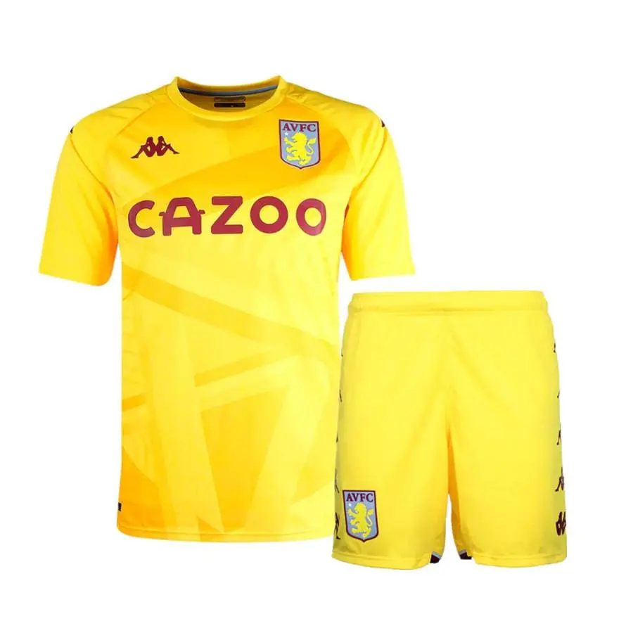 Aston Villa 2021/22 Goalkeeper Kids Jersey And Shorts Kit