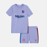 Barcelona 2021/22 Away Kids Jersey And Shorts Kit