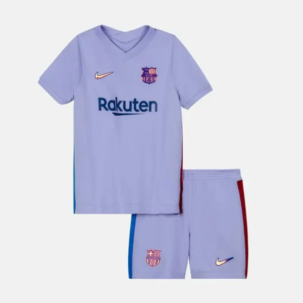 Barcelona 2021/22 Away Kids Jersey And Shorts Kit