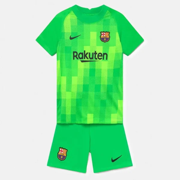 Barcelona 2021/22 Goalkeeper Kids Jersey And Shorts Kit