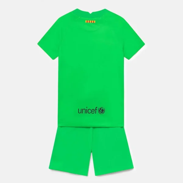 Barcelona 2021/22 Goalkeeper Kids Jersey And Shorts Kit