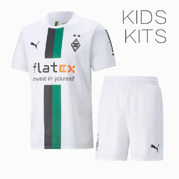 Borussia Monchengladbach 2022/23 Home Kids Jersey And Shorts Kit