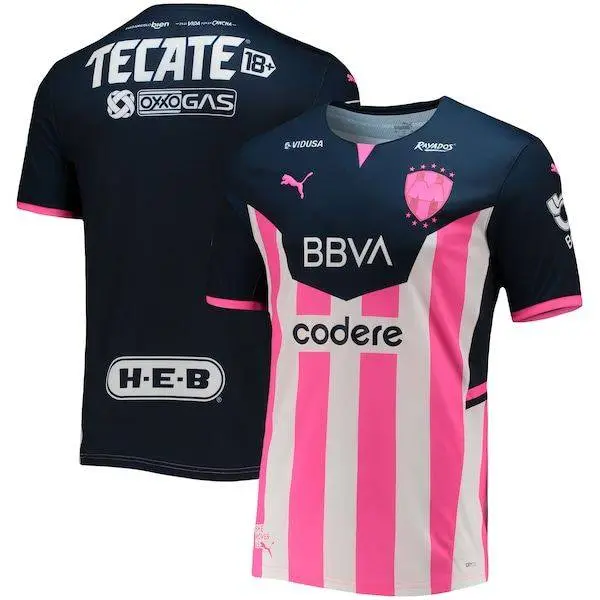 Cf Monterrey Puma 2021/22 Breast Cancer Awareness Authentic Jersey - Navy