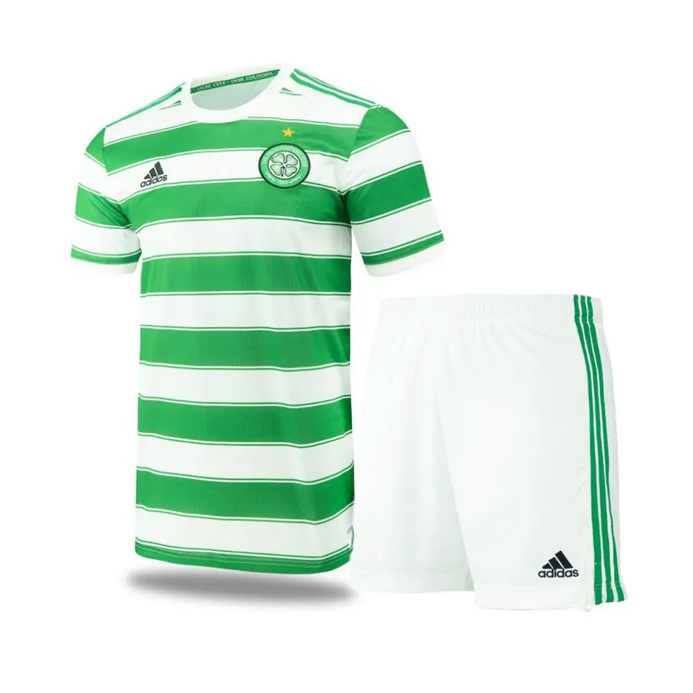 Celtic 2021/22 Home Kids Jersey And Shorts Kit