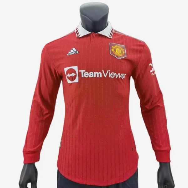 Man Utd 2022/23 Home Authentic Long Sleeves Player Version Jersey