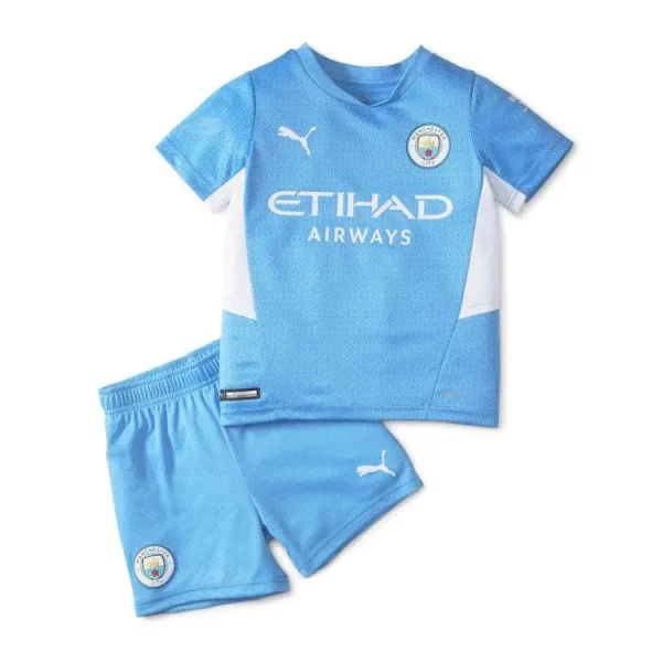 Manchester City 2021/22 Home Kids Jersey And Shorts Kit