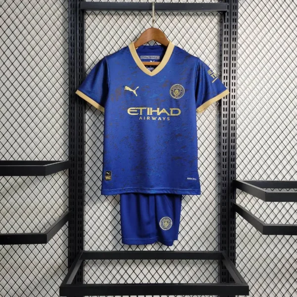 Manchester City 2023/24 Blue Special Edition Kids Jersey And Shorts Kit