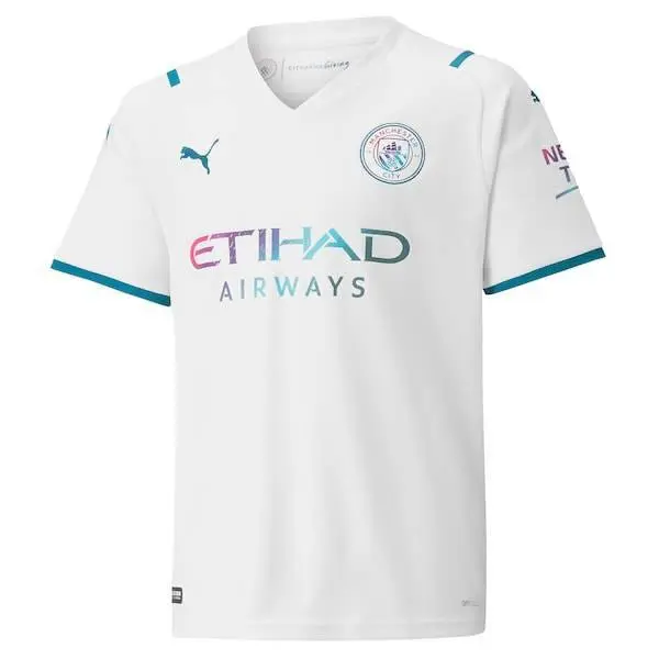 Manchester City Puma Youth 2021/22 Away Replica Jersey - White