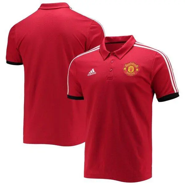 Manchester United Adidas 3 Stripes Primegreen Polo - Red