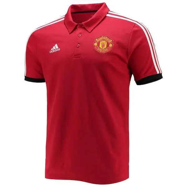 Manchester United Adidas 3 Stripes Primegreen Polo - Red