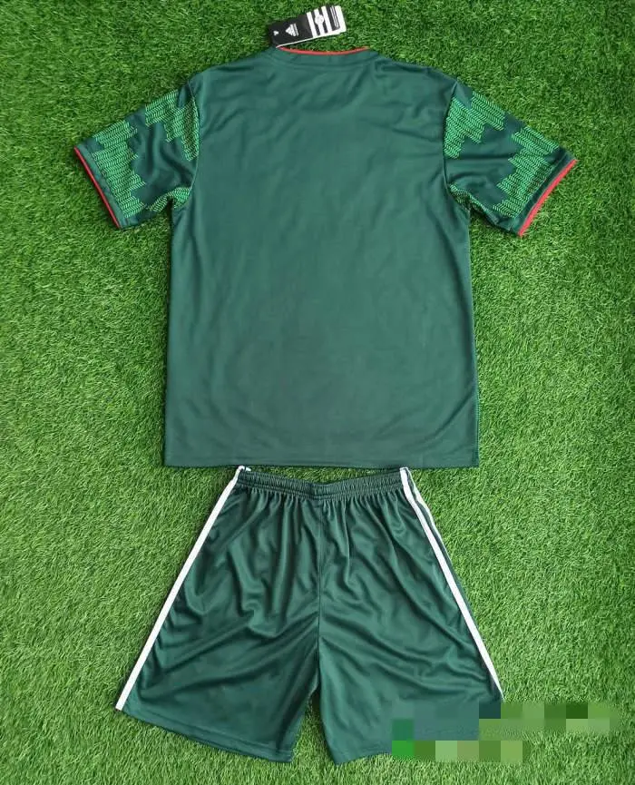 Mexico 2021 Home Kids Jersey And Shorts Kit  - Green