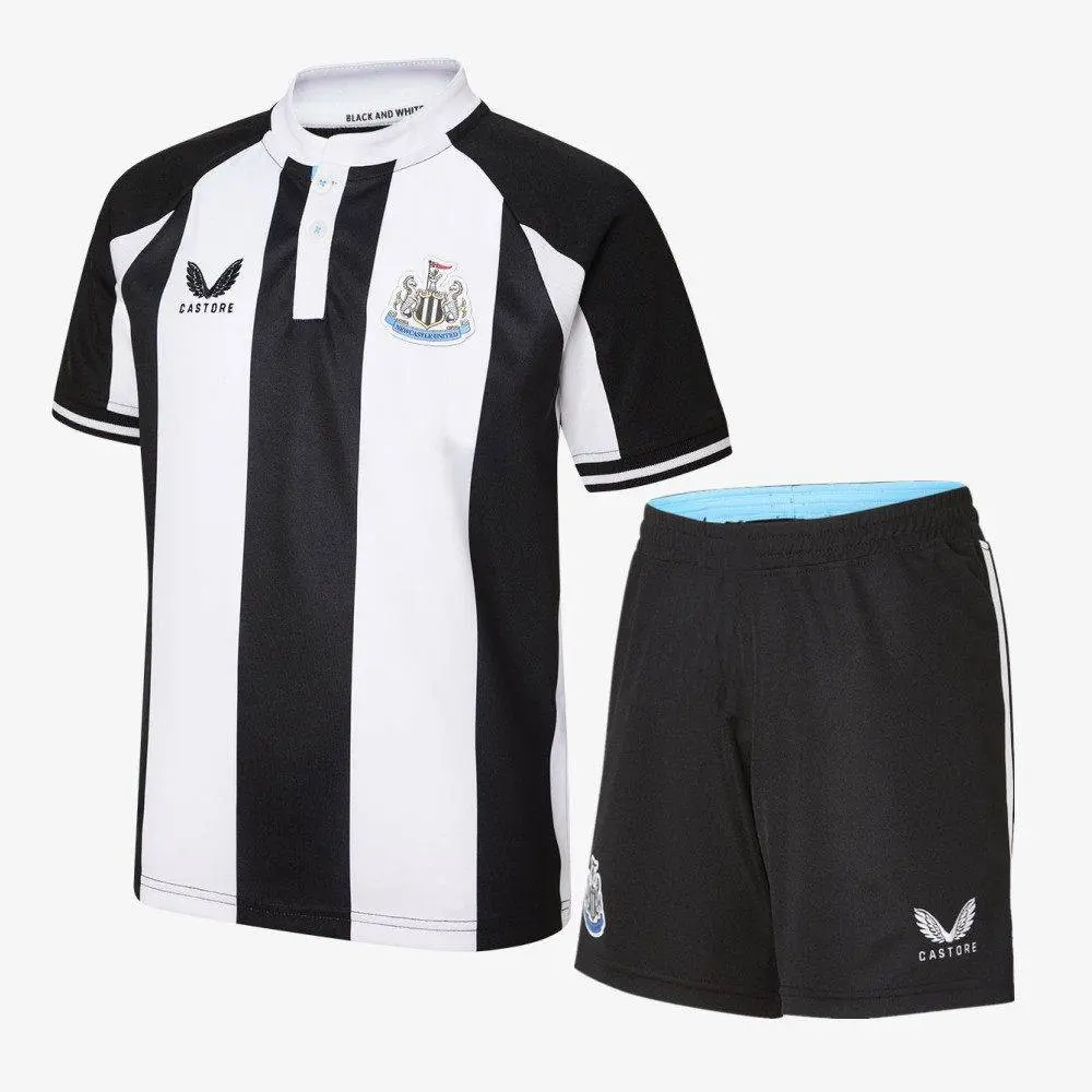 Newcastle United 2021/22 Home Kids Jersey And Shorts Kit
