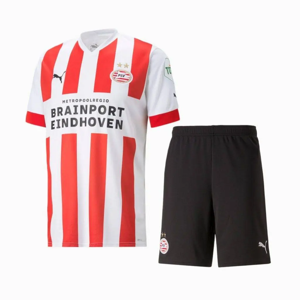 PSV Eindhoven 2022/23 Home Kids Jersey And Shorts Kit
