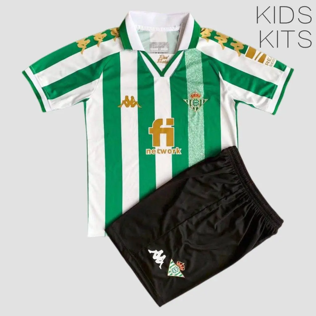 Real Betis 2021/22 Copa Del Rey Final Kids Jersey And Shorts Kit