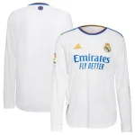 Real Madrid 2021 Home Authentic Patch Long Sleeve Jersey - White