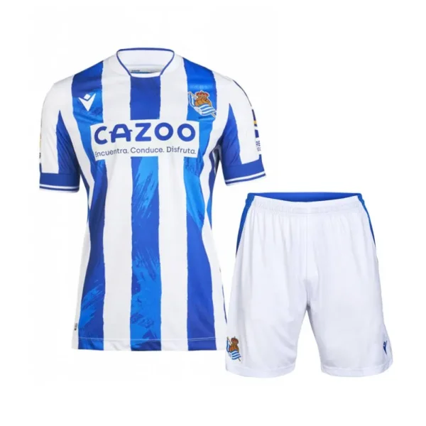 Real Sociedad 2022/23 Home Kids Jersey And Shorts Kit