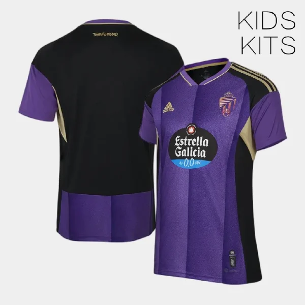 Real Valladolid 2022/23 Away Kids Jersey And Shorts Kit