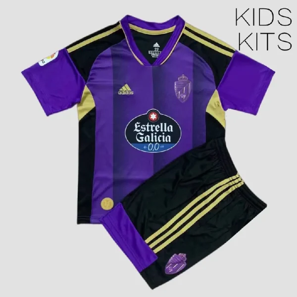 Real Valladolid 2022/23 Away Kids Jersey And Shorts Kit