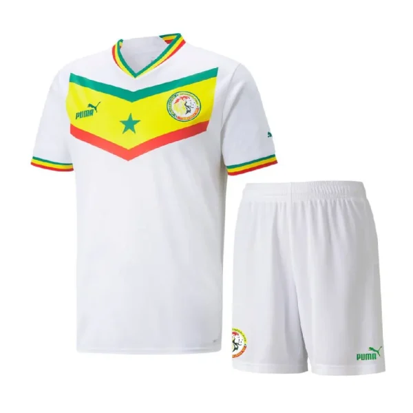 Senegal 2022 World Cup Home Kids Jersey And Shorts Kit