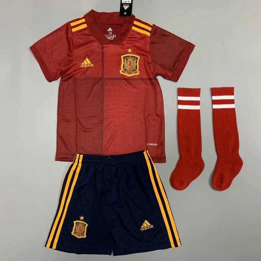 Spain 2020 Home Kids Jersey And Shorts Kit