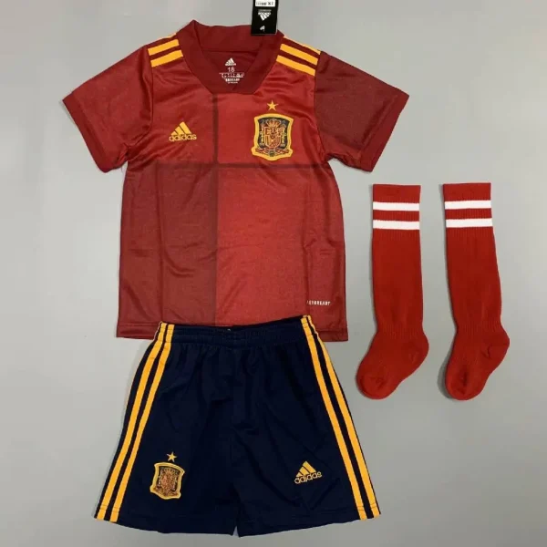 Spain 2020 Home Kids Jersey And Shorts Kit