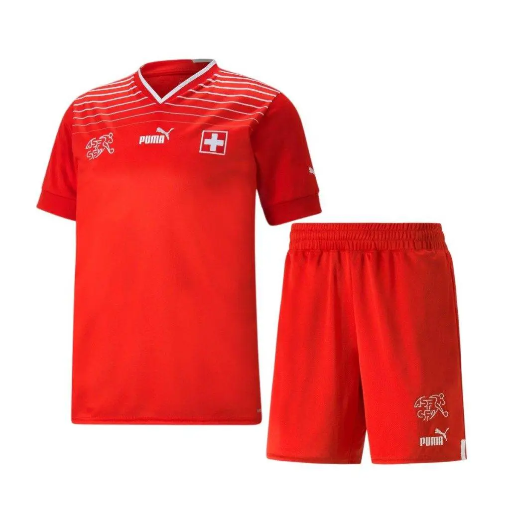 Switzerland 2022 Home Kids Jersey And Shorts Kit