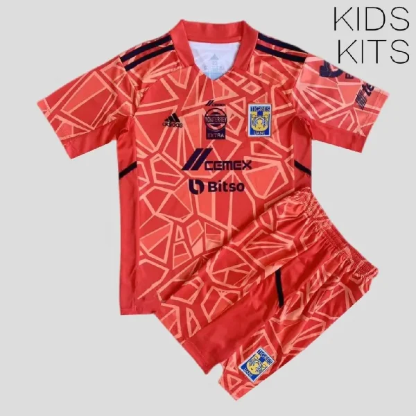 Tigres UANL 2022/23 Goalkeeper Kids Jersey And Shorts Kit
