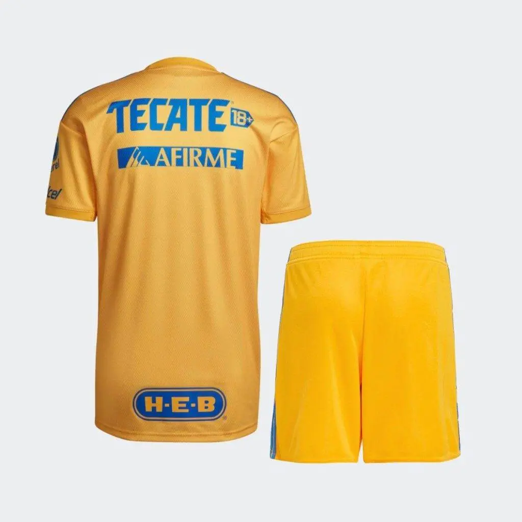 Tigres UANL 2022/23 Home Kids Jersey And Shorts Kit