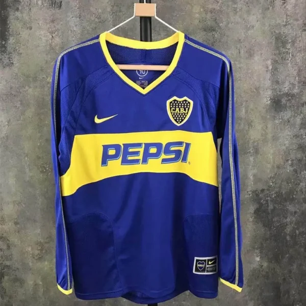 Boca Juniors 2003-2004 Home Long Sleeves Retro Jersey