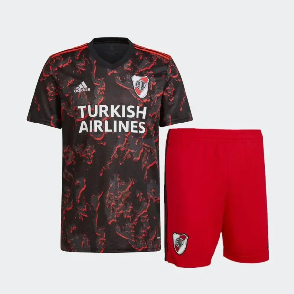 River Plate 2021/22 Away Kids Jersey And Shorts Kit  - 120 Years Anniversary