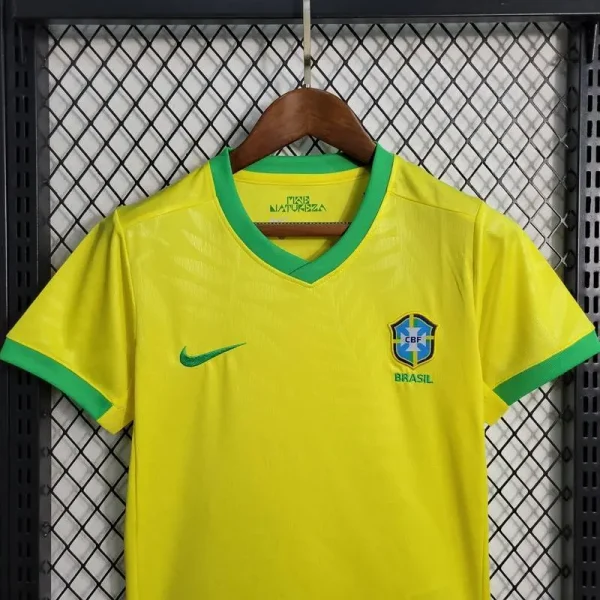 Brazil 2023/24 Home Kids Jersey And Shorts Kit