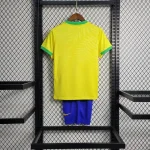 Brazil 2023/24 Home Kids Jersey And Shorts Kit