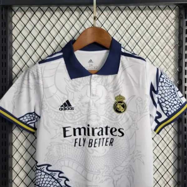 Real Madrid 2022/23 White Dragon Edition Kids Jersey And Shorts Kit