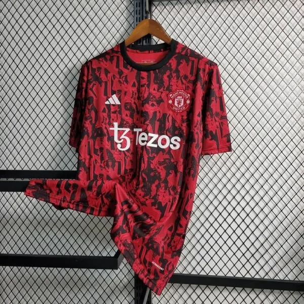 Manchester United 2023/24 Pre-Match Training Jersey Red Black