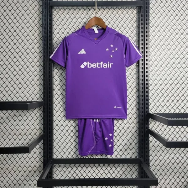 Cruzeiro 2023/24 Purple Kids Jersey And Shorts Kit